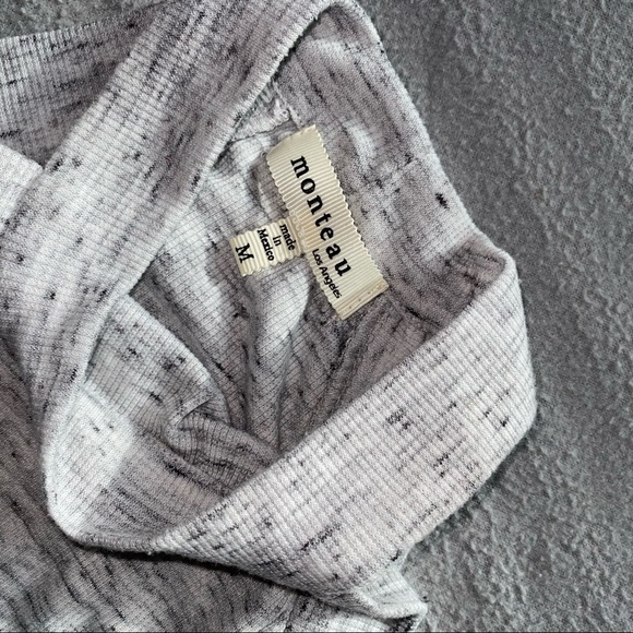 Ribbed grey highneck bodysuit - Picture 4 of 4